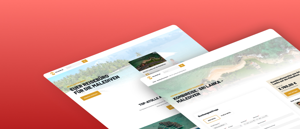 Webseite für ein Malediven Reisebüro